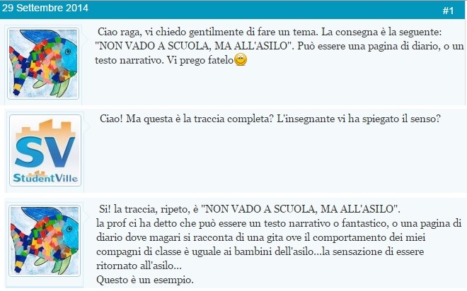 Il comportamento dei miei compagni di classe